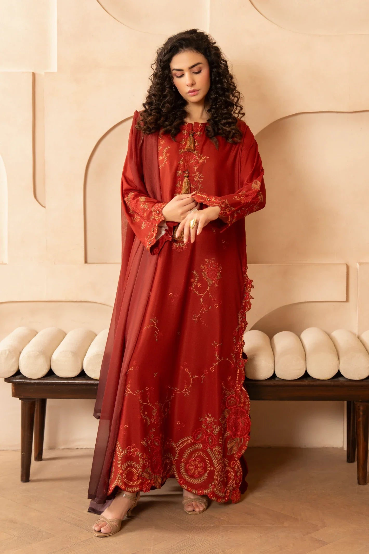 Burnt Red Dupatta