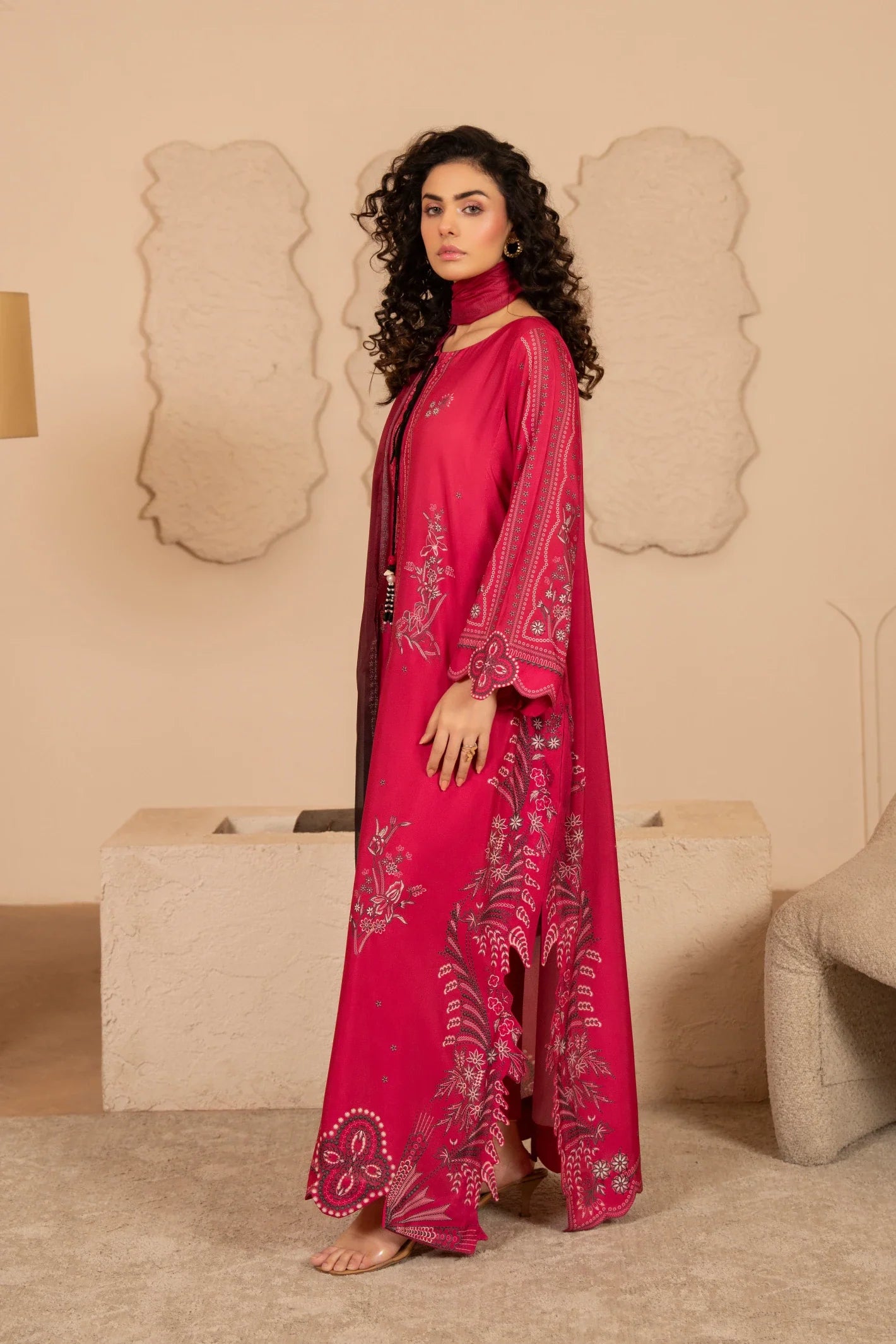 Crimson Bloom Trouser